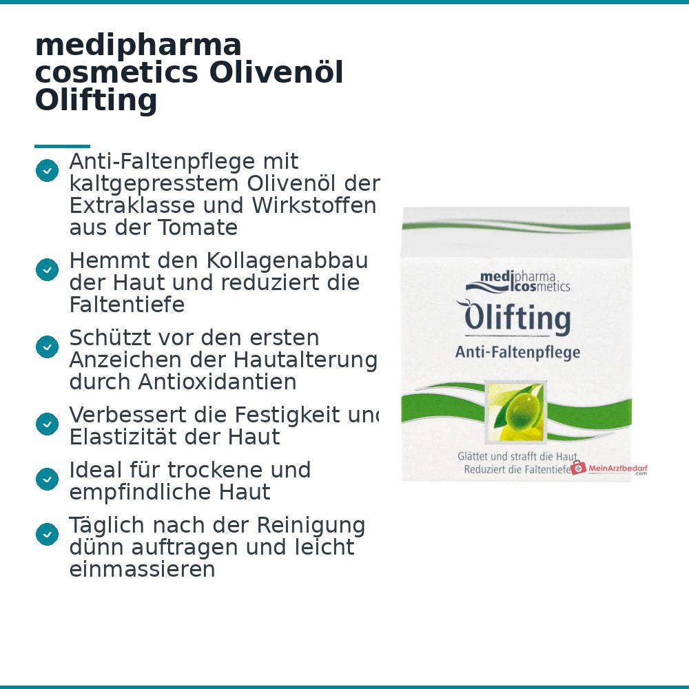 medipharma cosmétiques Crème anti-rides Olifting à l'huile d'olive, 50 ml