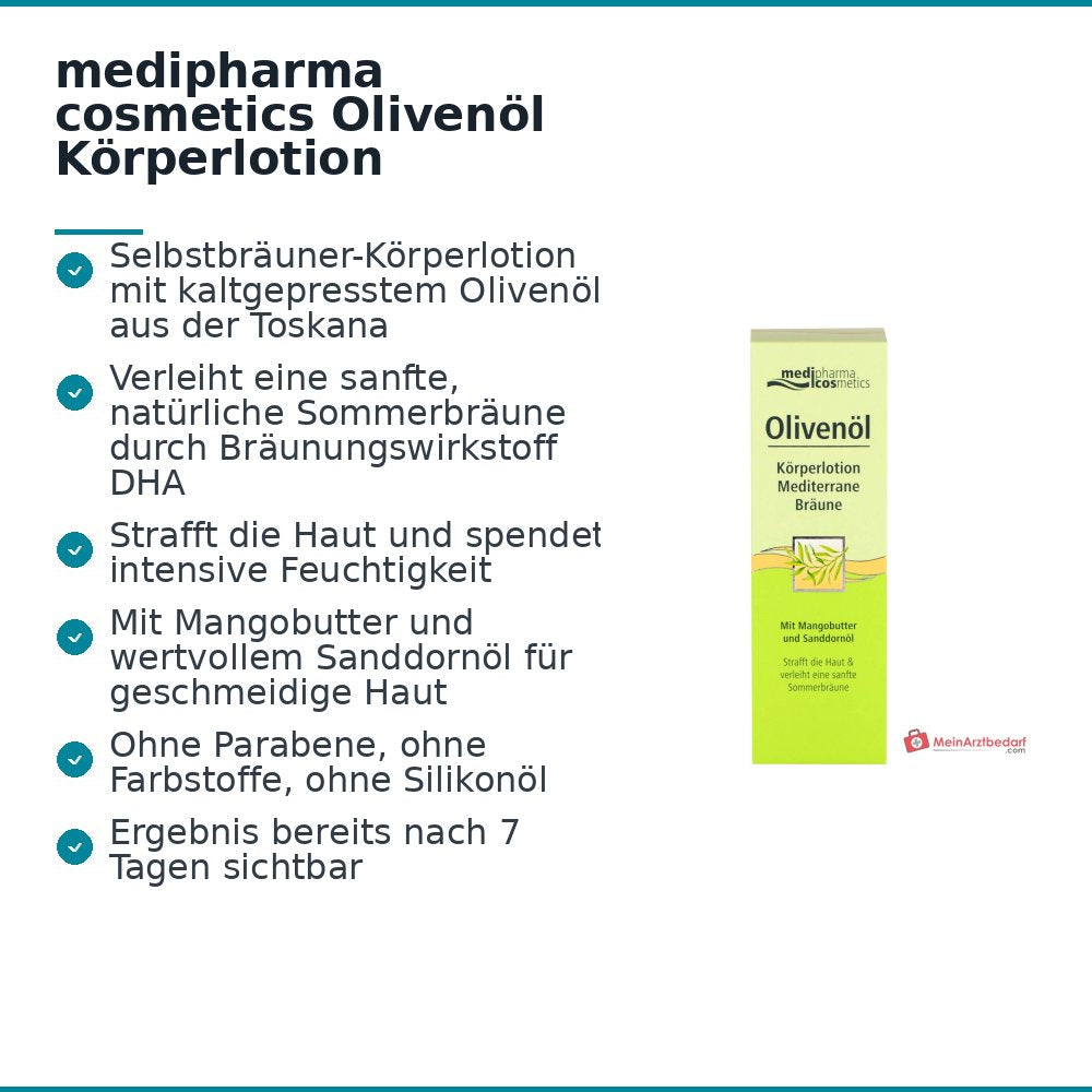 medipharma cosmetics Olijfolie Bodylotion Mediterrane Bruining, 200 ml