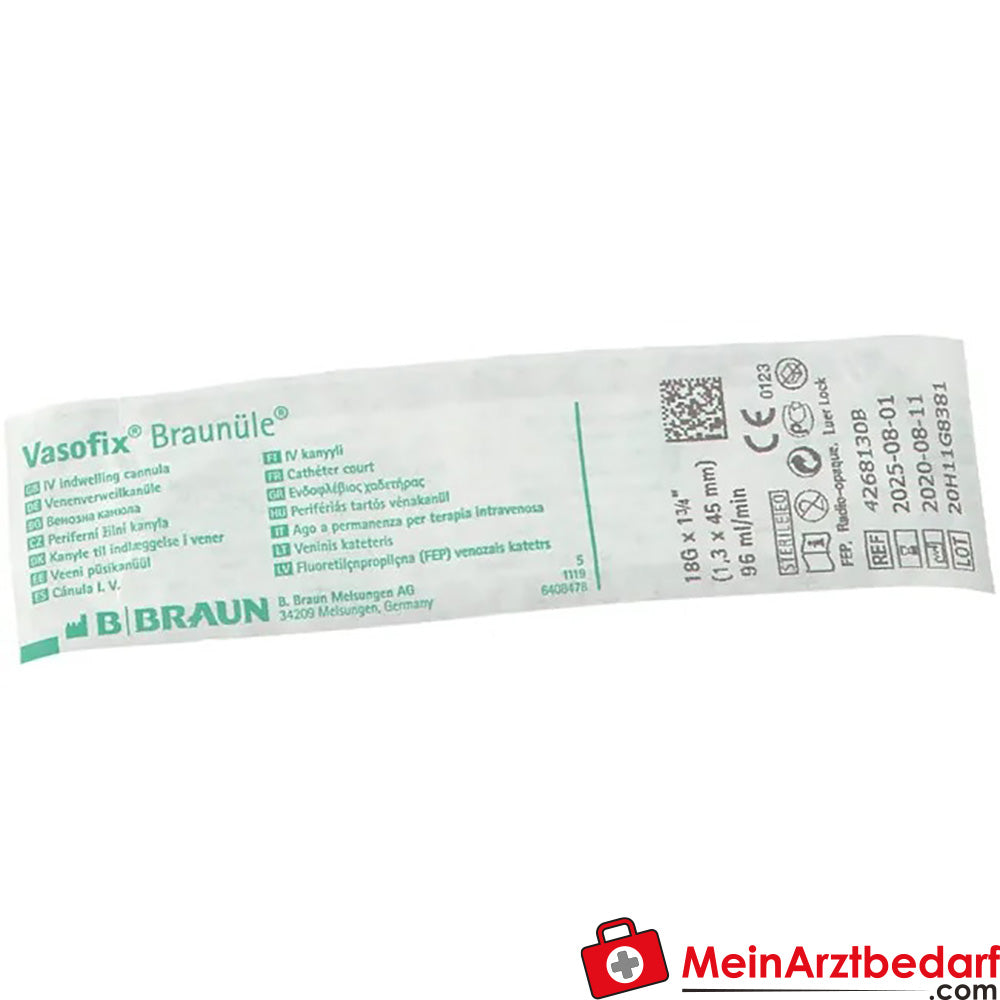 Vasofix® Braunüle® 1,30 x 45 mm G 18 grün, 1 St..