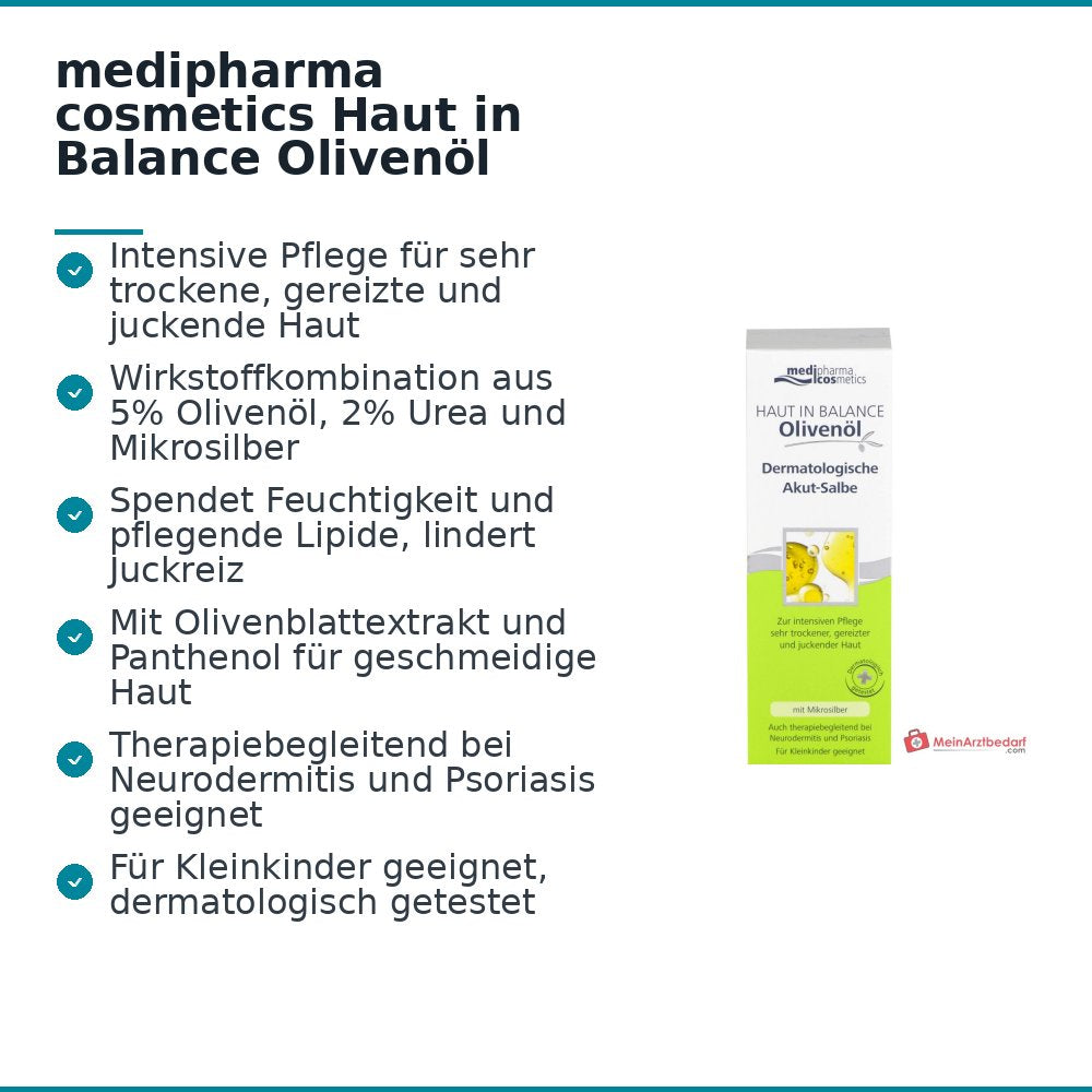 medipharma cosmetics Piel en Balance Aceite de Oliva Pomada Dermatológica Aguda, 75 ml