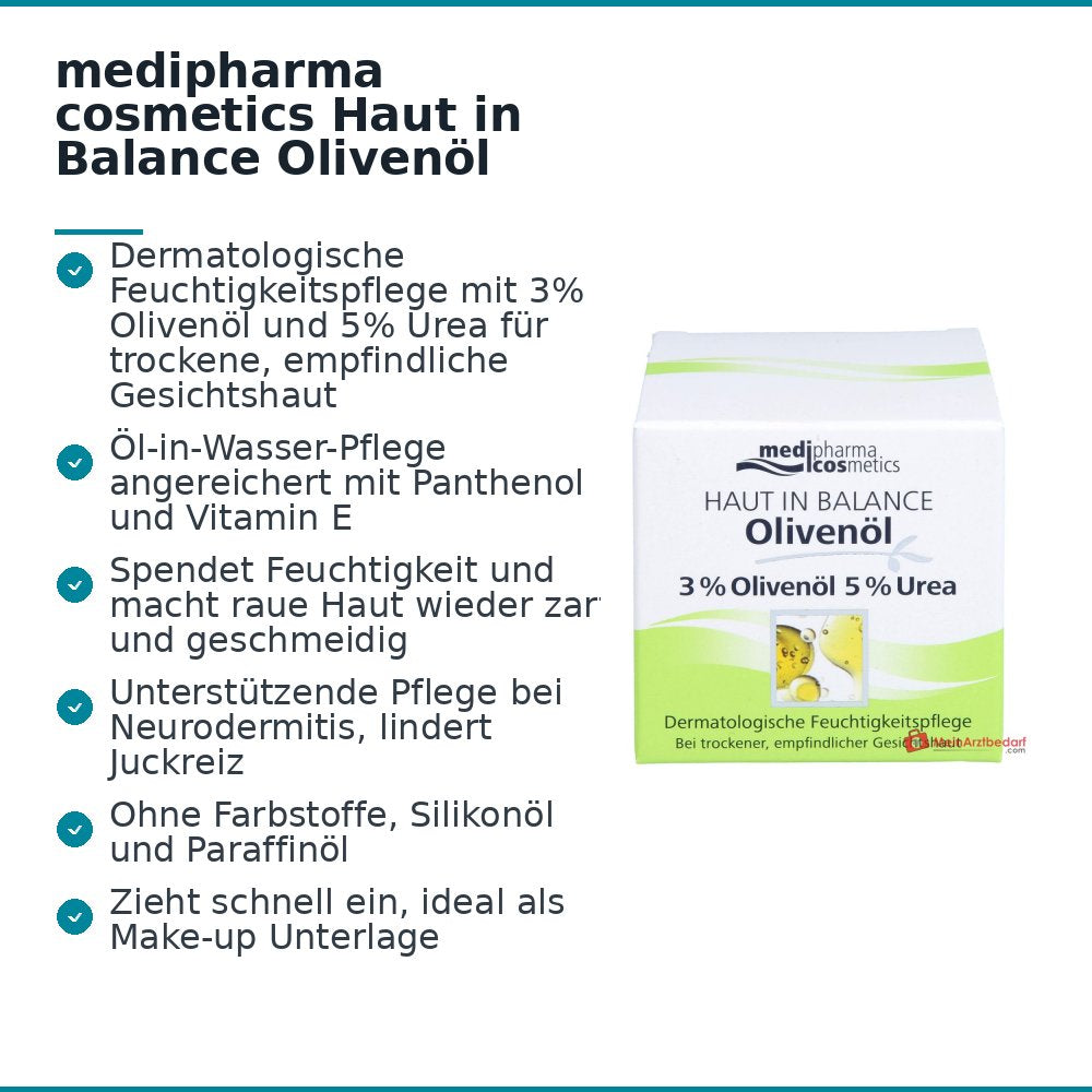 Crema hidratante medipharma cosmetics Haut in Balance con aceite de oliva, 50 ml