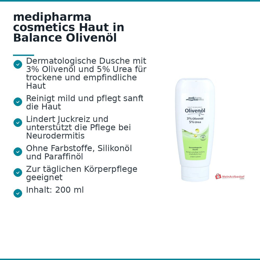 medipharma cosmetics Haut in Balance Olivenöl Dusche 3%, 200 ml