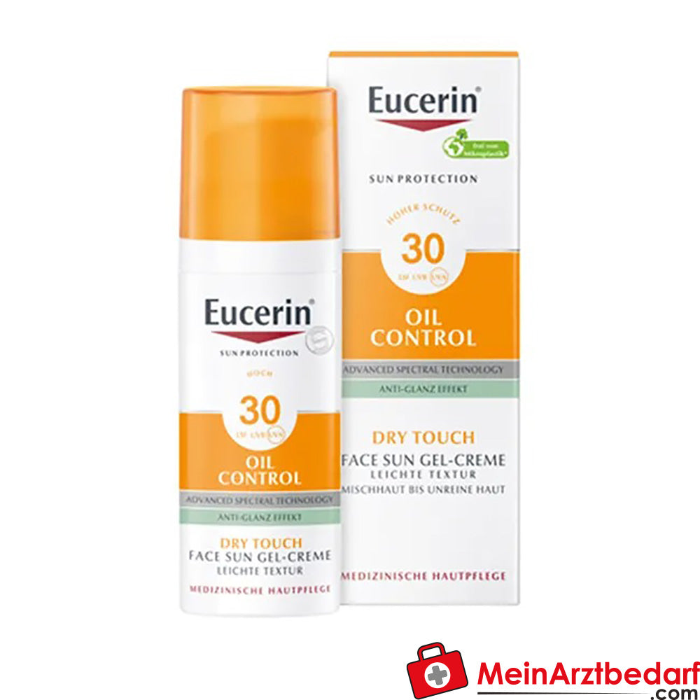 Eucerin® Oil Control Face Sun Gel-Creme LSF 30 – hoher Sonnenschutz, auch für zu Akne neigende Haut, 50ml.