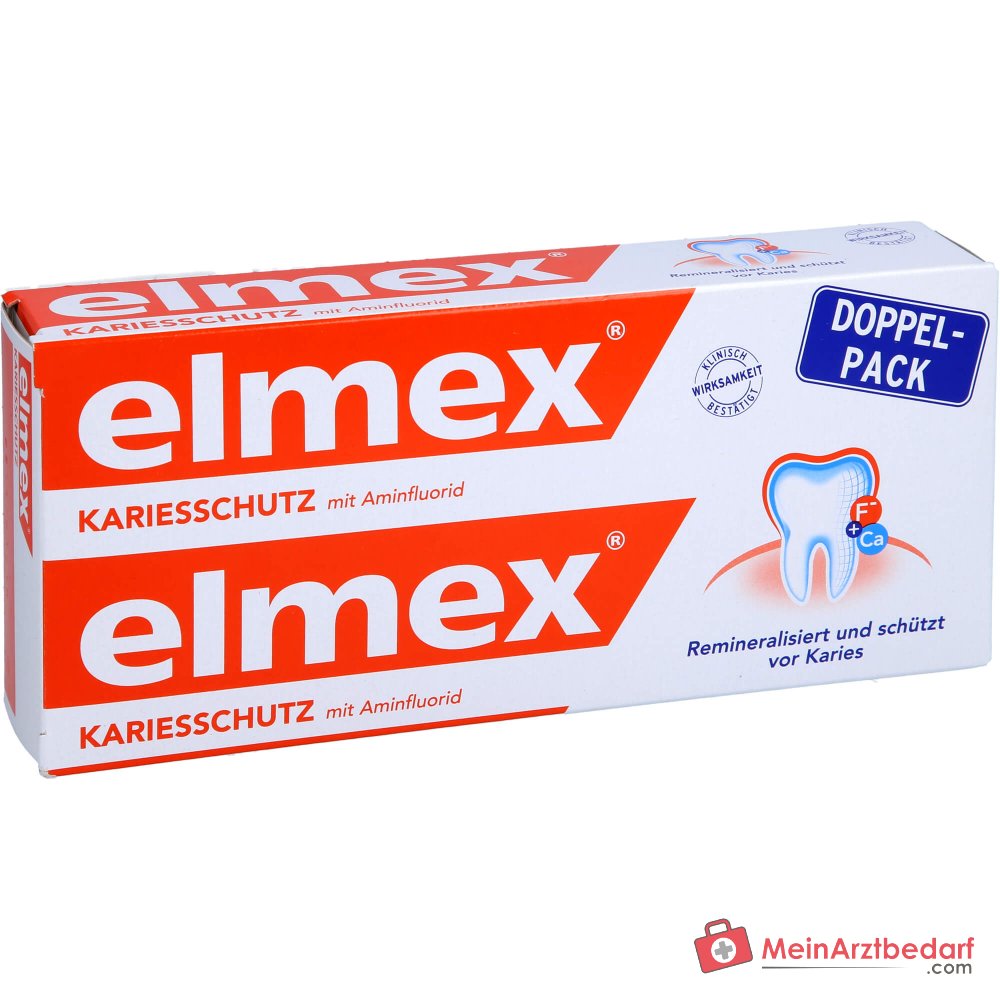 elmex Kariesschutz Aminfluorid Zahnpasta, 2x75 ml.
