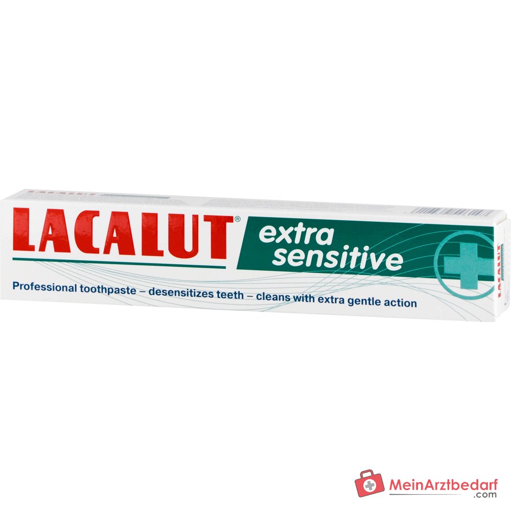 Lacalut extra sensitive Kaliumchlorid / Strontiumacetat / Aluminiumlactat / Natriumfluorid / Olaflur Zahncreme, 75 ml.