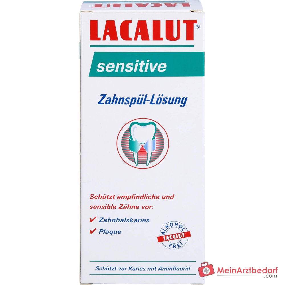 Lacalut sensitive Aminfluorid / Kaliumchlorid / Chlorhexidin Zahnspül-Lösung, 300 ml.