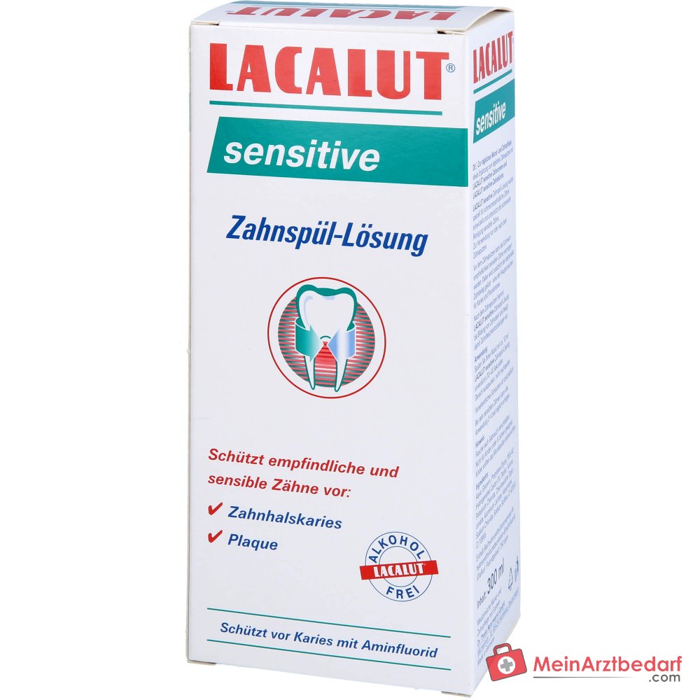 Lacalut sensitive Aminfluorid / Kaliumchlorid / Chlorhexidin Zahnspül-Lösung, 300 ml.