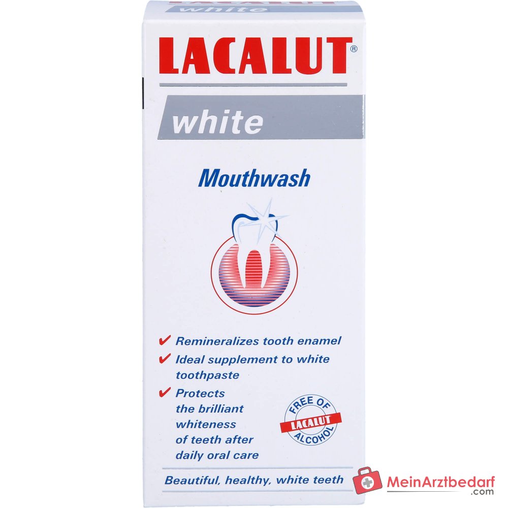 Lacalut White Natriumfluorid / Zinkchlorid / Tetrakaliumpyrophosphat Mundspül-Lösung, 300 ml.