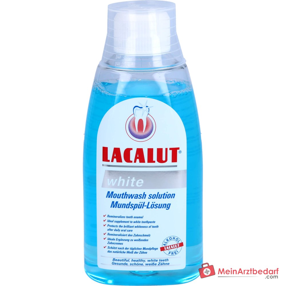 Lacalut White Natriumfluorid / Zinkchlorid / Tetrakaliumpyrophosphat Mundspül-Lösung, 300 ml.