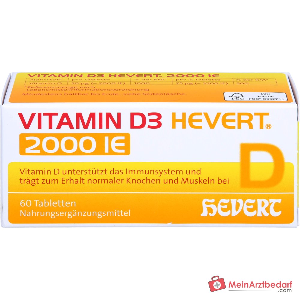 Hevert Vitamin D3 Cholecalciferol Tabletten, 60 St.