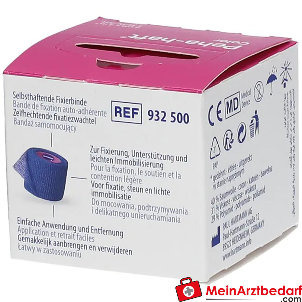 Peha-haft® Color latexfrei Fixierbinde 4 cm x 4 m blau, 1 St..