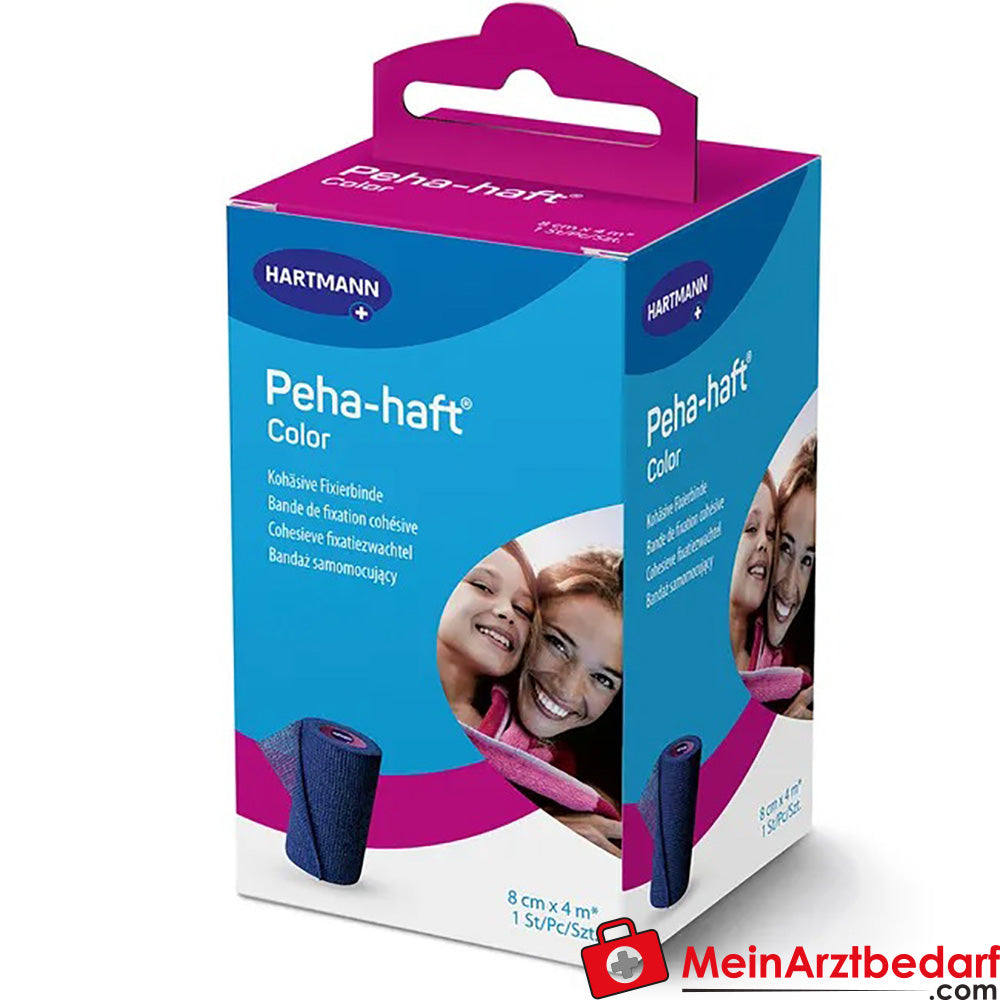 Peha-haft® Color latexfrei Fixierbinde blau 8 cm x 4 m blau, 1 St..