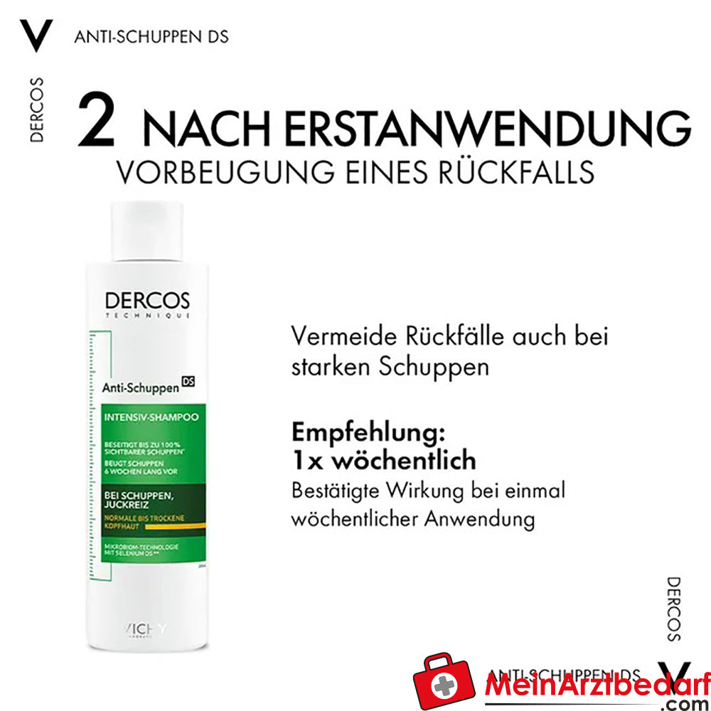 Vichy Dercos Anti-Schuppen Shampoo für normale bis trockene Kopfhaut, 200ml.