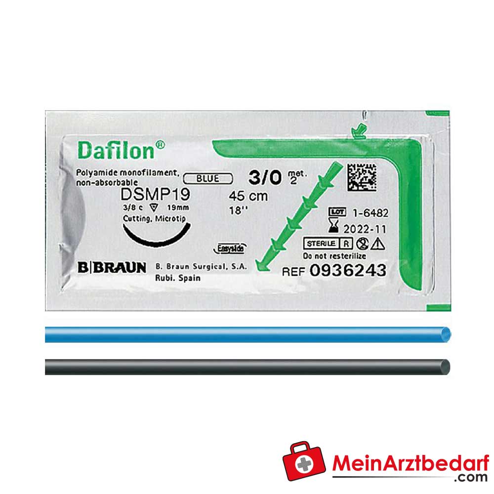 B. Braun Dafilon Nahtmaterial für Mikro- und Augenchirurgie (schwarz, 10/0) - 12 Stück.