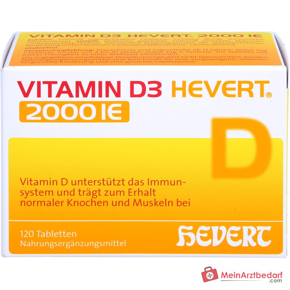 Hevert Vitamin D3 2000 IE Cholecalciferol Tabletten, 120 St.
