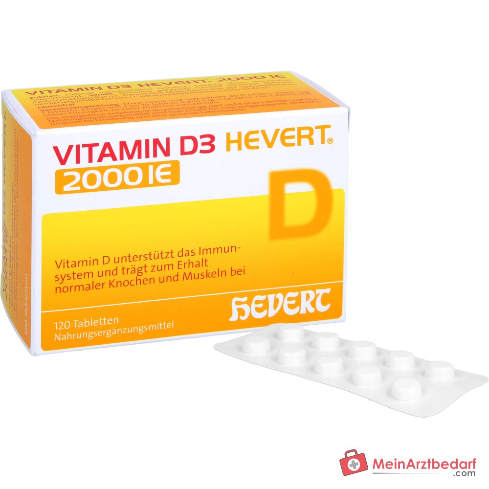 Hevert Vitamin D3 2000 IE Cholecalciferol Tabletten, 120 St.