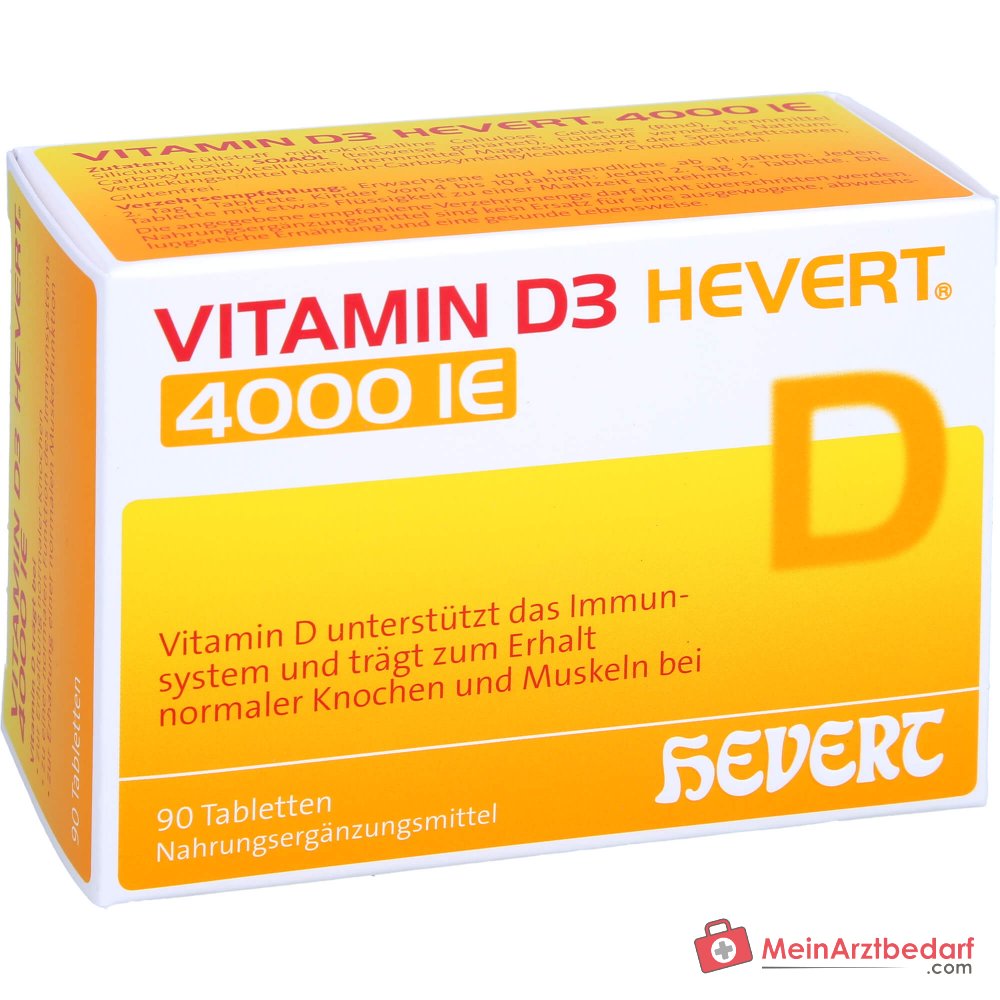 Hevert Vitamin D3 Cholecalciferol Tabletten 4000 IE, 90 St.