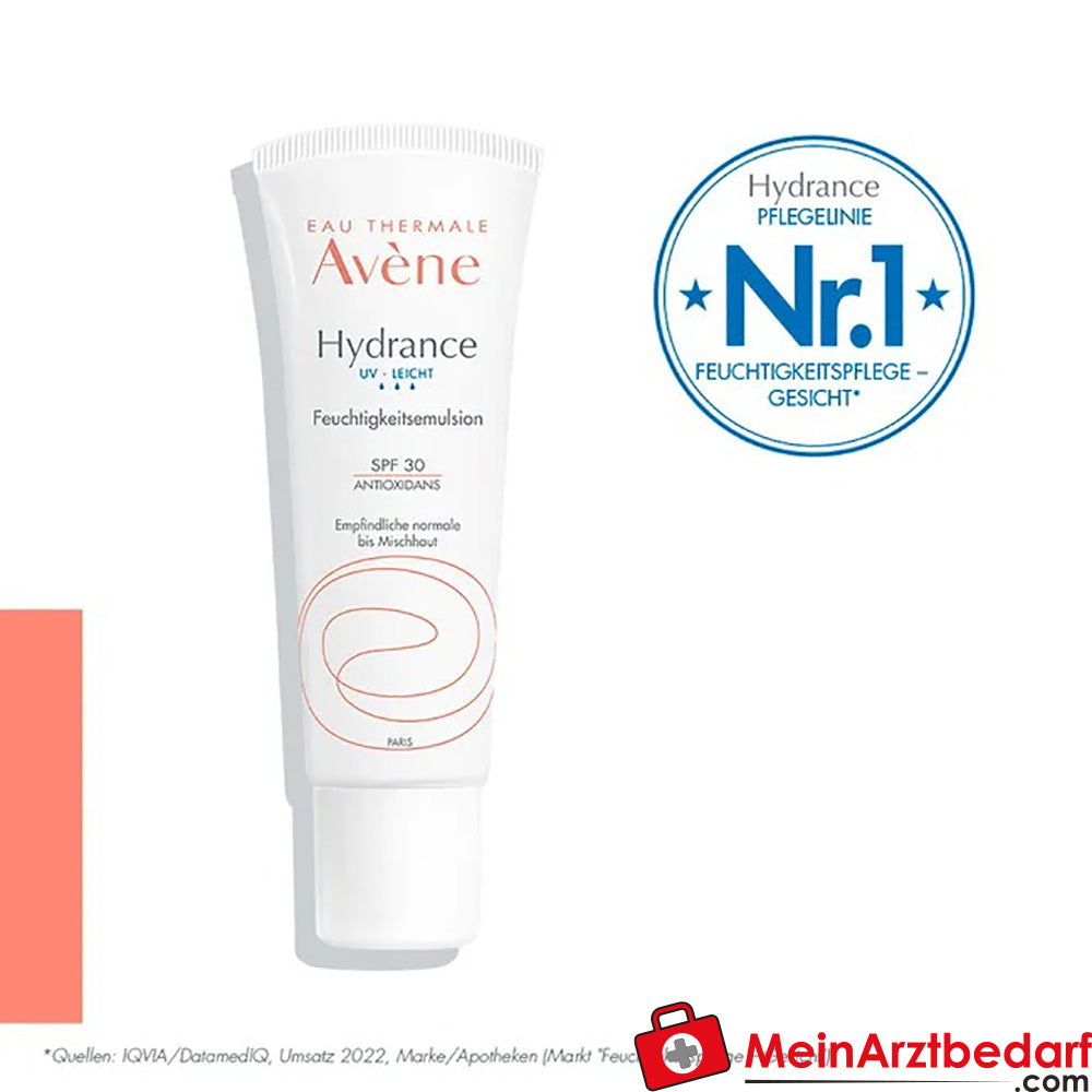 Avène Hydrance leichte UV Feuchtigkeitsemulsion bei Spannungsgefühlen und rauer Haut mit SPF 30, 40ml.