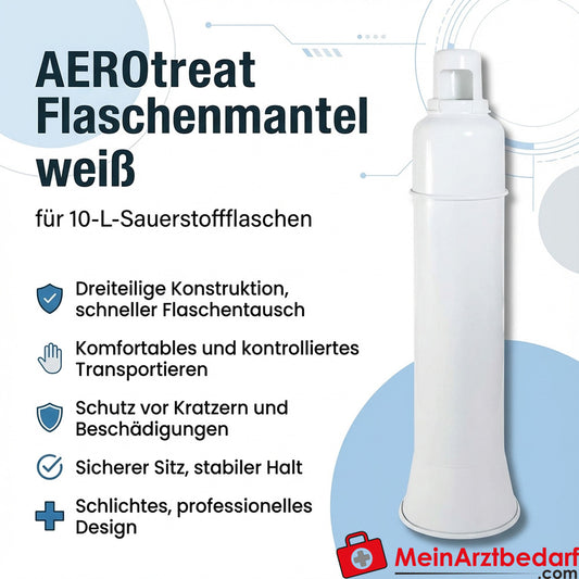 AEROtreat® cilindermantel wit voor 10 liter zuurstofcilinder, driedelig