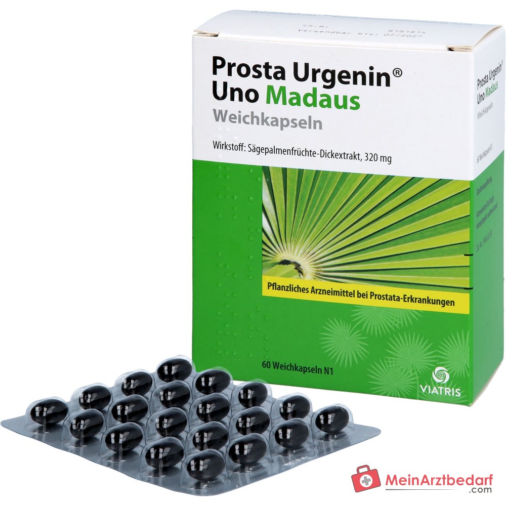 Prosta Urgenin Uno Madaus Sägepalmenfrüchte-Dickextrakt Weichkapseln, 60 St.