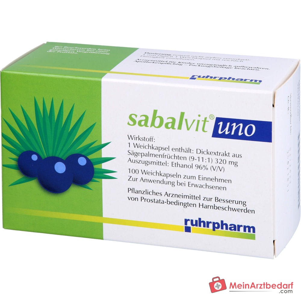 Ruhrpharm Sabalvit Uno Sägepalmenfrüchte-Dickextrakt Weichkapseln, 40 St.