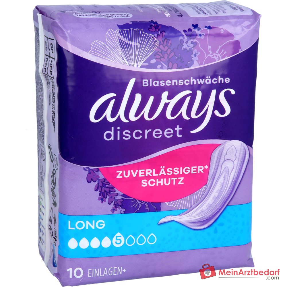 Always Discreet incontinentie-inleggers+ Lang extra lang, dun