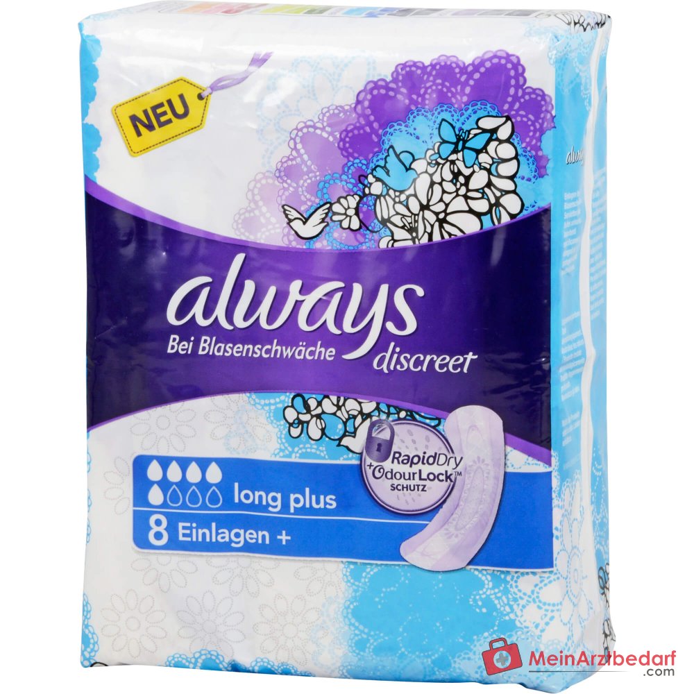 Always Discreet incontinentie-inleggers+ Lang Plus 8 stuks