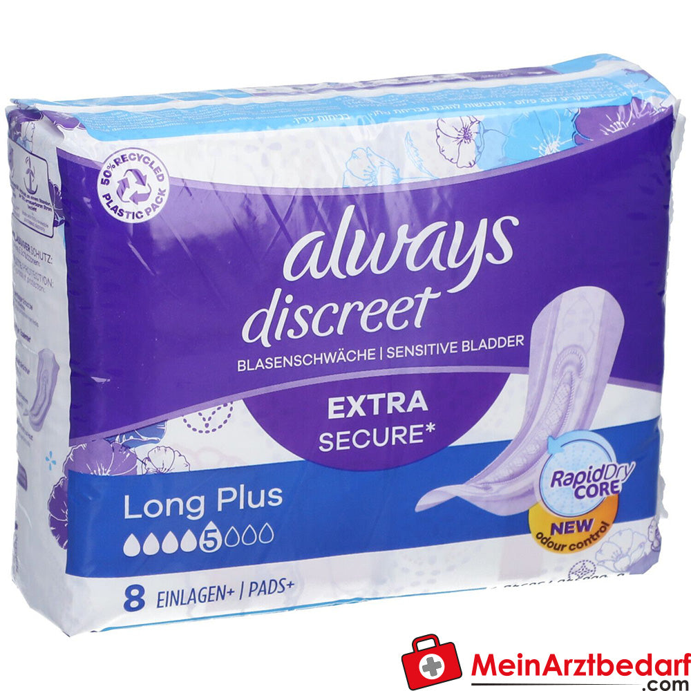 always discreet Inkontinenz Einlagen+ long plus, 8 St..
