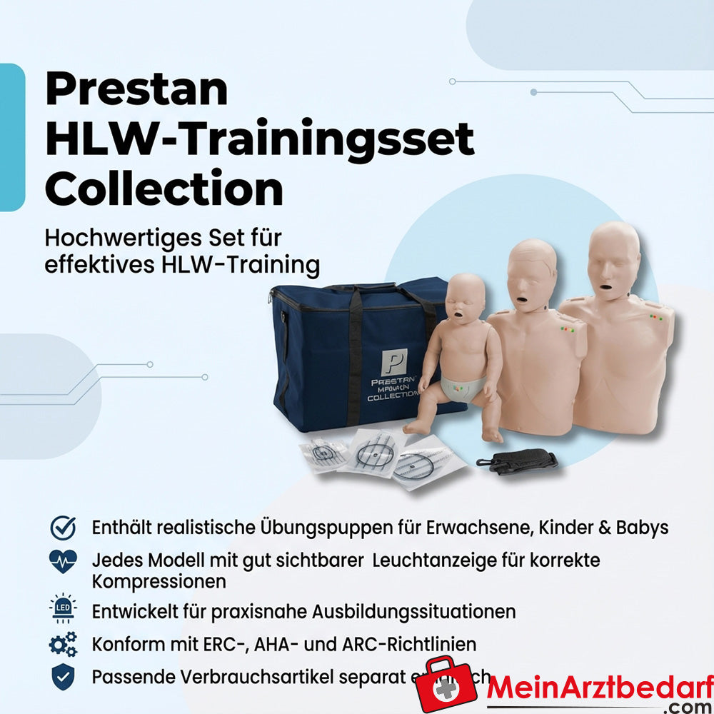 Prestan CPR training set manikin adult, child, baby LED feedback