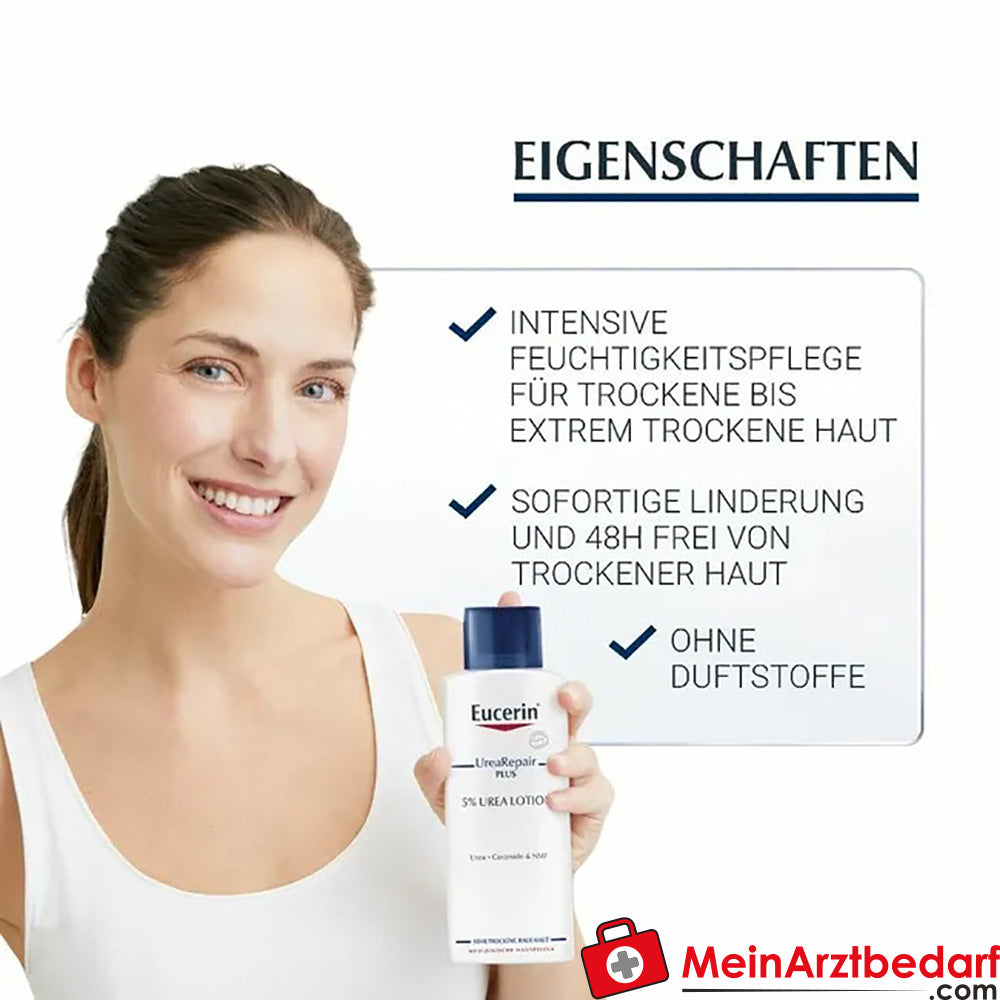 Eucerin® UreaRepair PLUS Lotion 5%|48h intensive Pflege für trockene bis sehr trockene Haut, 250ml.