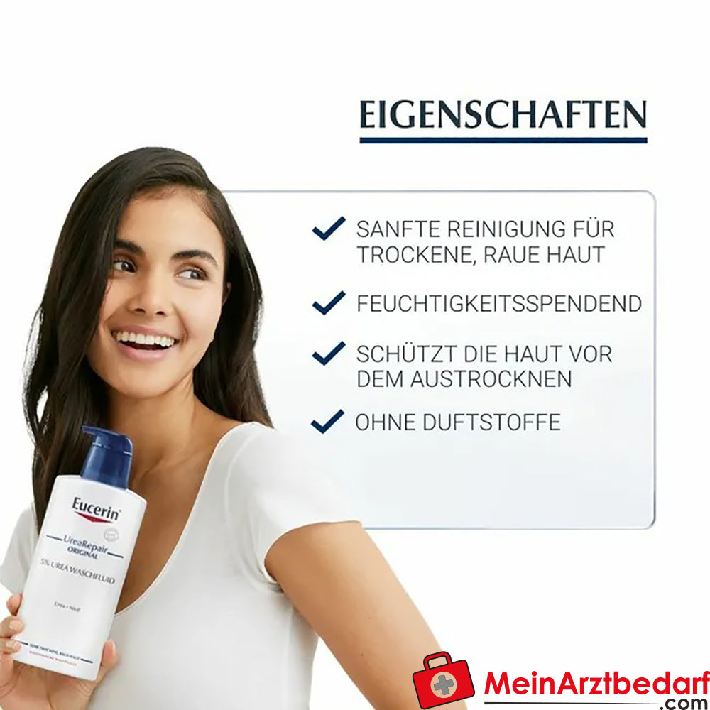 Eucerin® UreaRepair ORIGINAL Waschfluid 5% - für trockene bis extrem trockene Haut, 400ml.