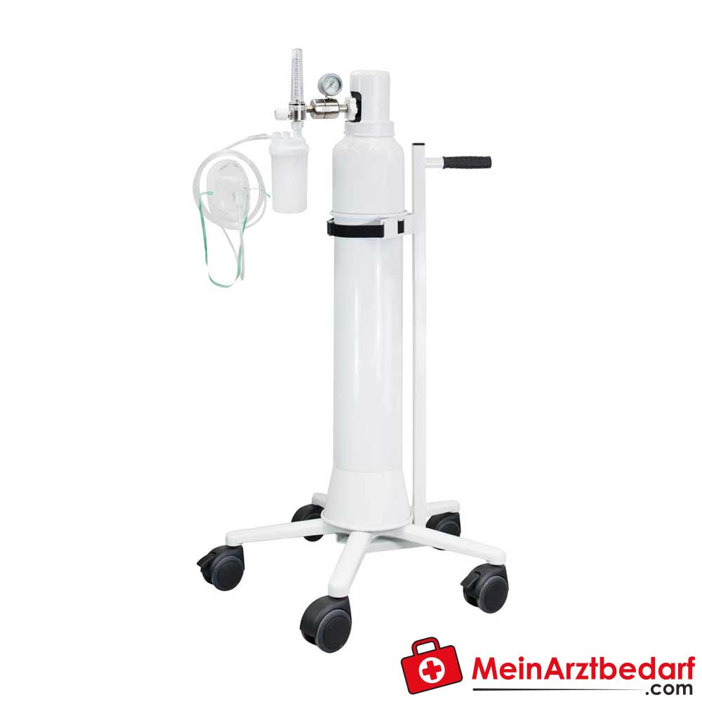AEROtreat® Sicherheitsfahrgestell für 10 l Sauerstoffflaschen.