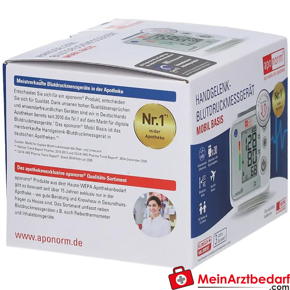 aponorm® Mobil Basis Handgelenk-Blutdruckmessgerät, 1 St..
