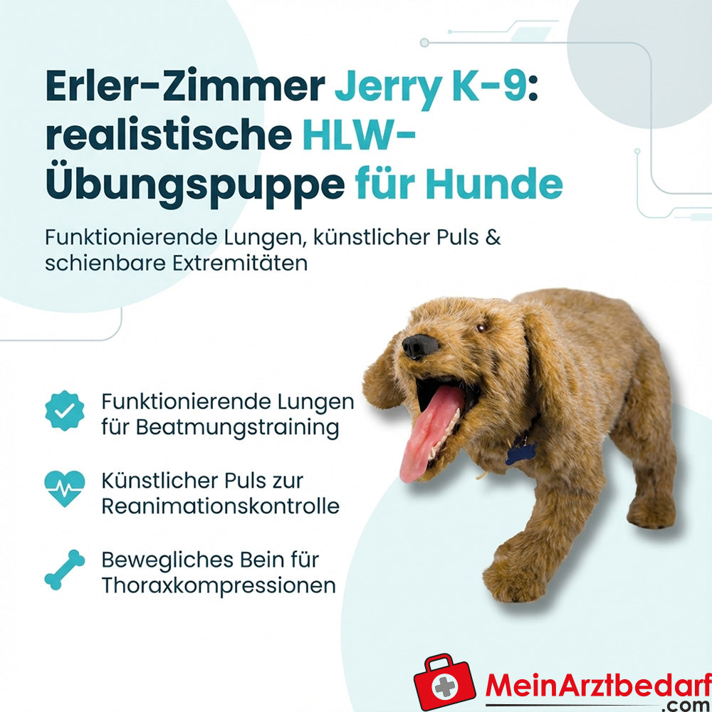 Erler Zimmer Jerry K-9 CPR manikin dog with functioning lungs