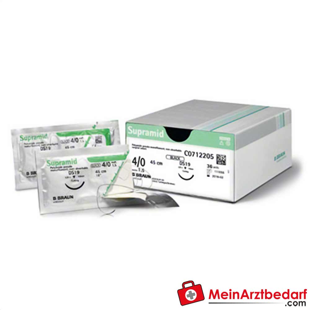 B. Braun Supramid Nahtmaterial, schwarz, USP 0 - 3/0.