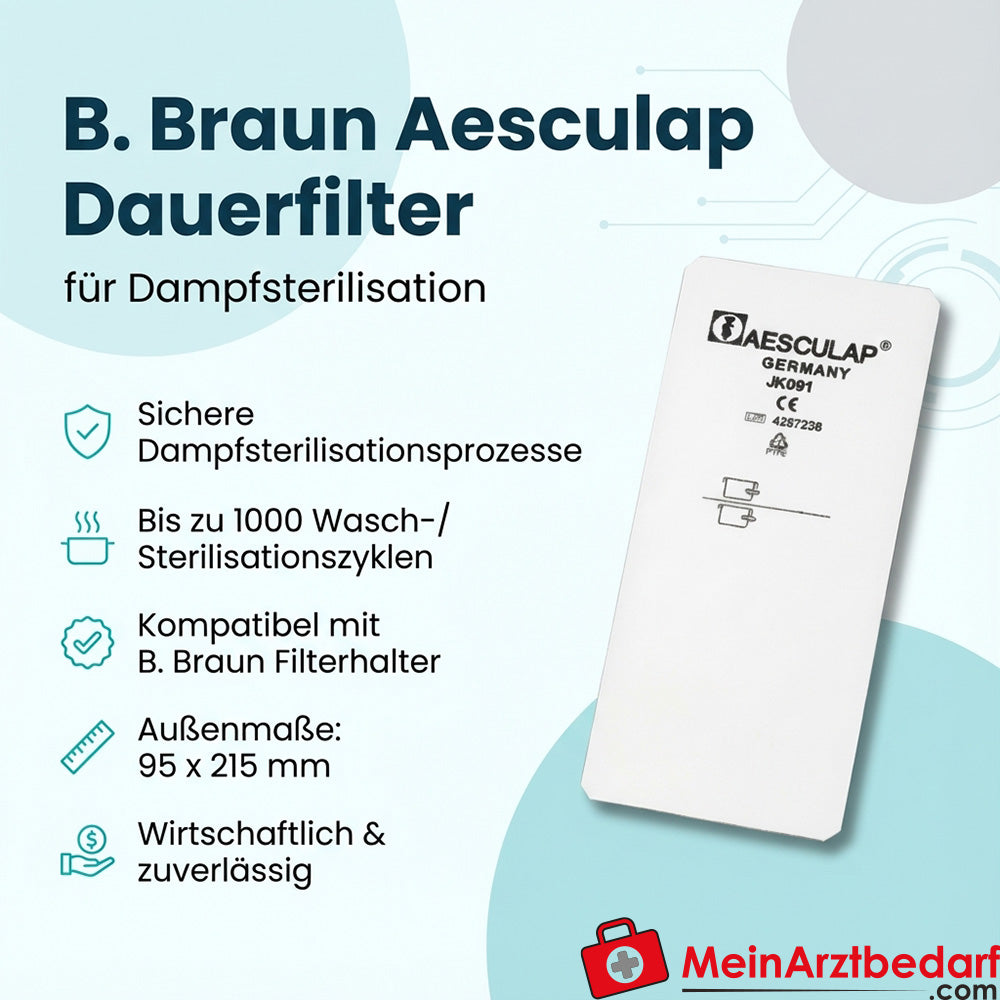 B. Braun Aesculap Dauerfilter Dampfsterilisation 95 x 215 mm bis 1000 Zyklen