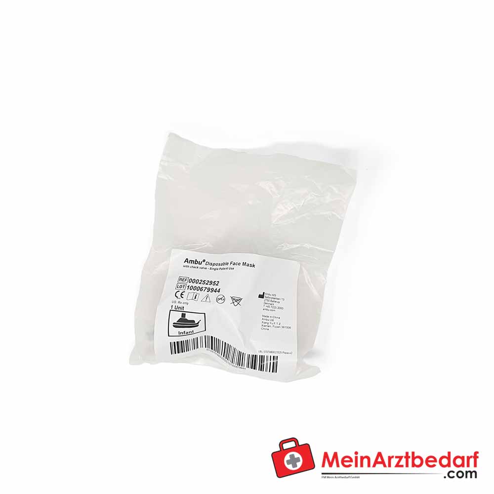 Ambu Wegwerp reanimatiemasker Plus latexvrij met manchetventiel maat 1-6
