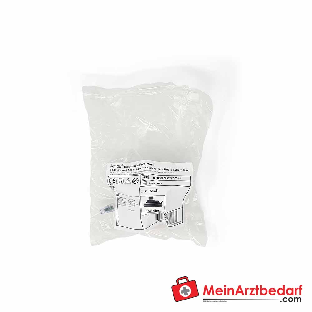 Ambu Wegwerp reanimatiemasker Plus latexvrij met manchetventiel maat 1-6