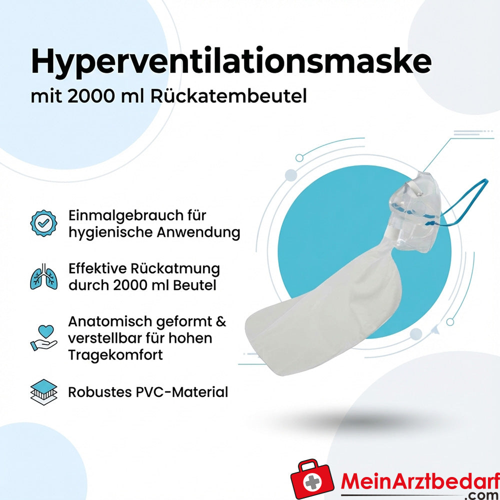 AERObag Hyperventilationsmaske Einmal 2000 ml Rückatembeutel