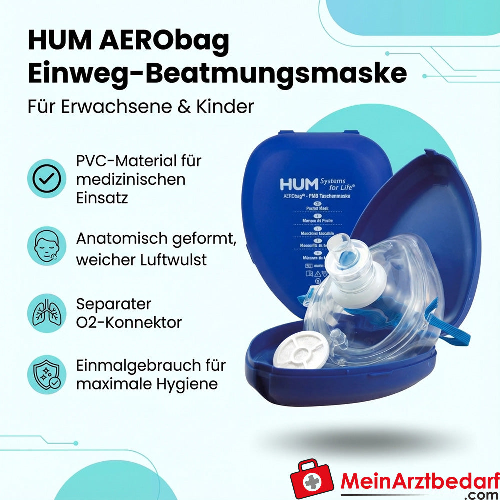 AERObag® wegwerp beademingsmasker PVC voor volwassenen/kinderen
