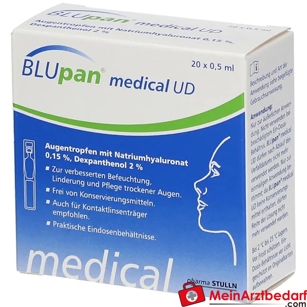 BLUpan® medical UD Augentropfen, 20x 0,5ml.