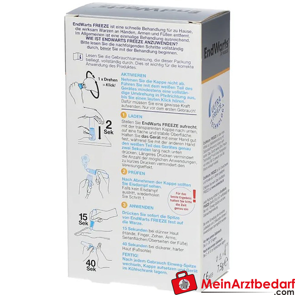 EndWarts FREEZE: Vereisungsmittel zur Entfernung von Warzen, 7,5g.