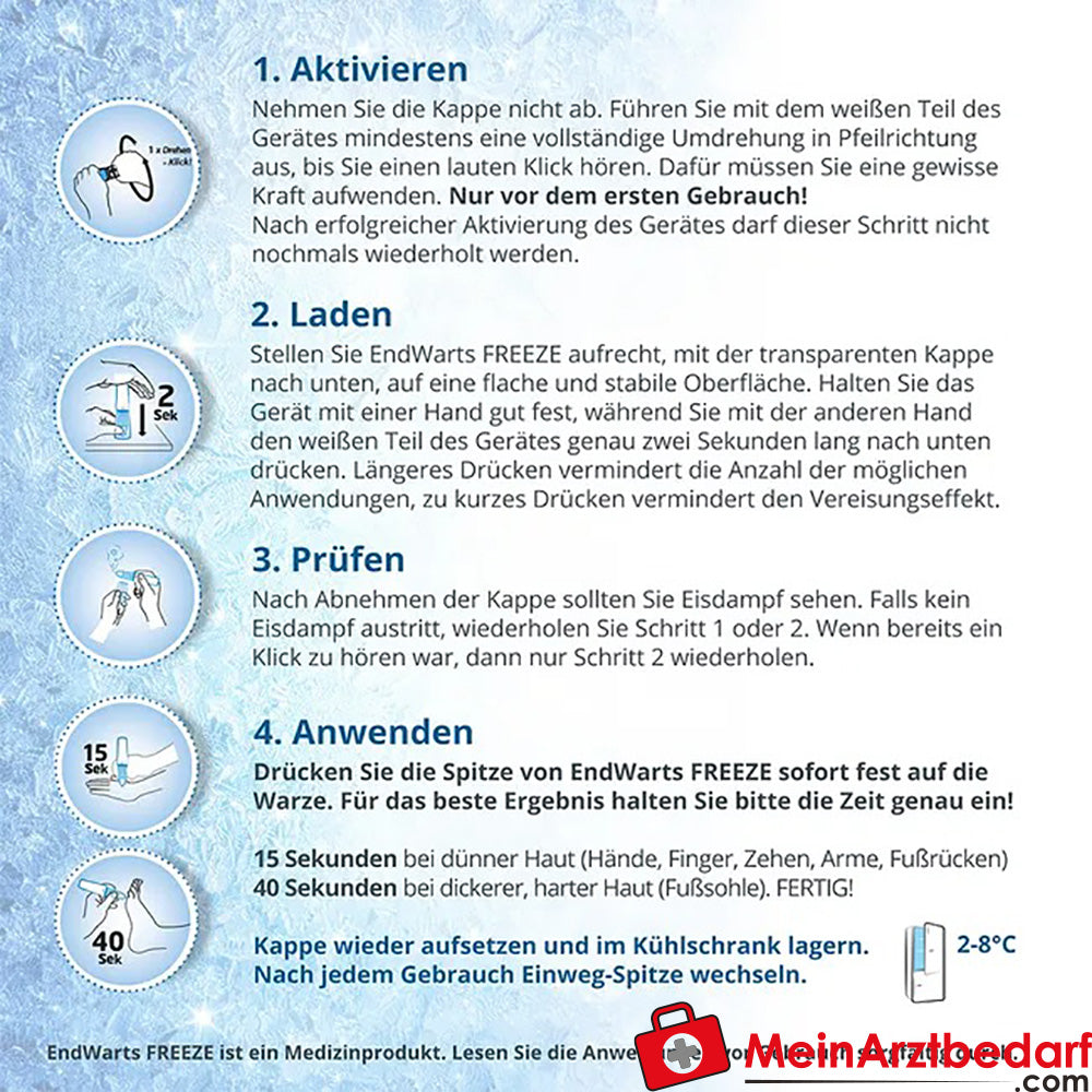 EndWarts FREEZE: Vereisungsmittel zur Entfernung von Warzen, 7,5g.