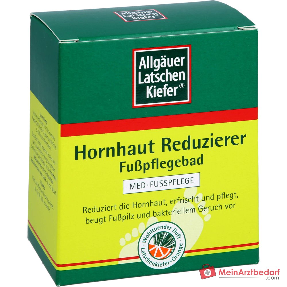 Allgäuer Latschenkiefer Hornhaut Reduzierer Fußpflegebad Latschenkiefernöl / Meersalz / Weidenrindenextrakt Bad, 10x10 g.