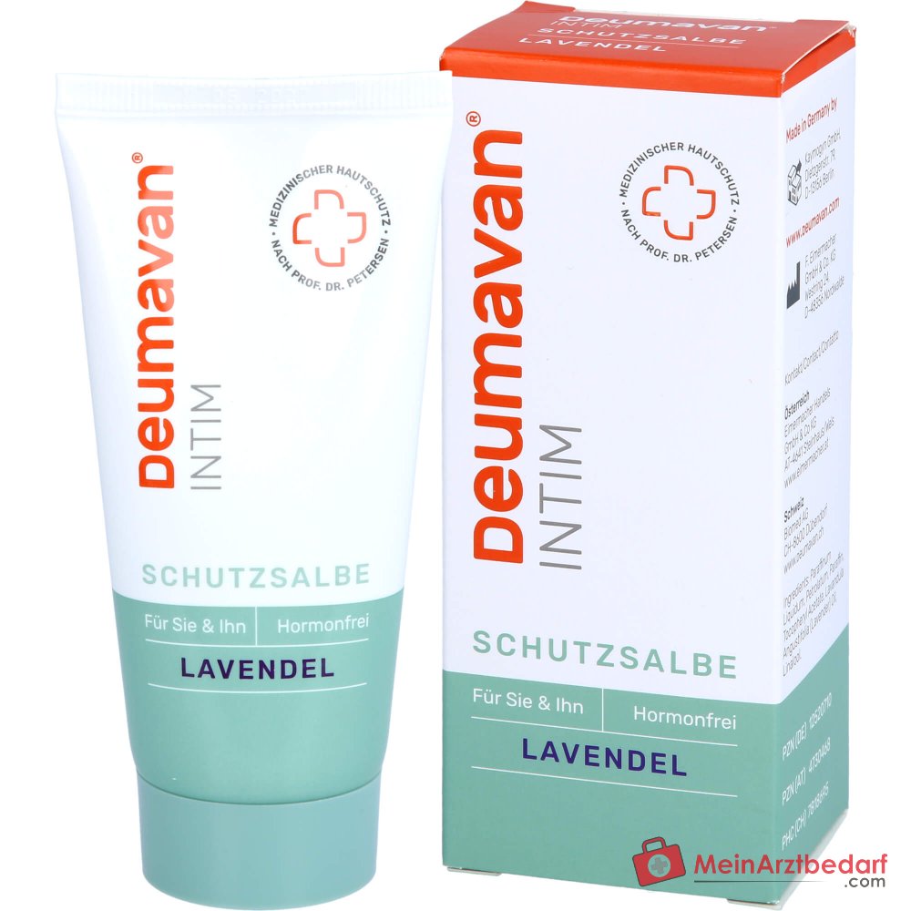 Deumavan Schutzsalbe mit Lavendel Paraffinum Liquidum / Petrolatum / Paraffin / Tocopheryl Acetate / Lavandula Angustifolia Oil Fettsalbe, 50 ml.