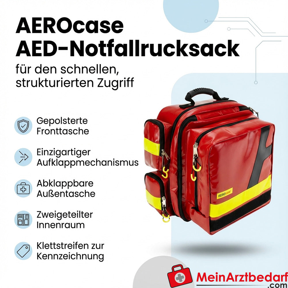 AEROcase® AED emergency backpack EPMC padded with folding mechanism for AED