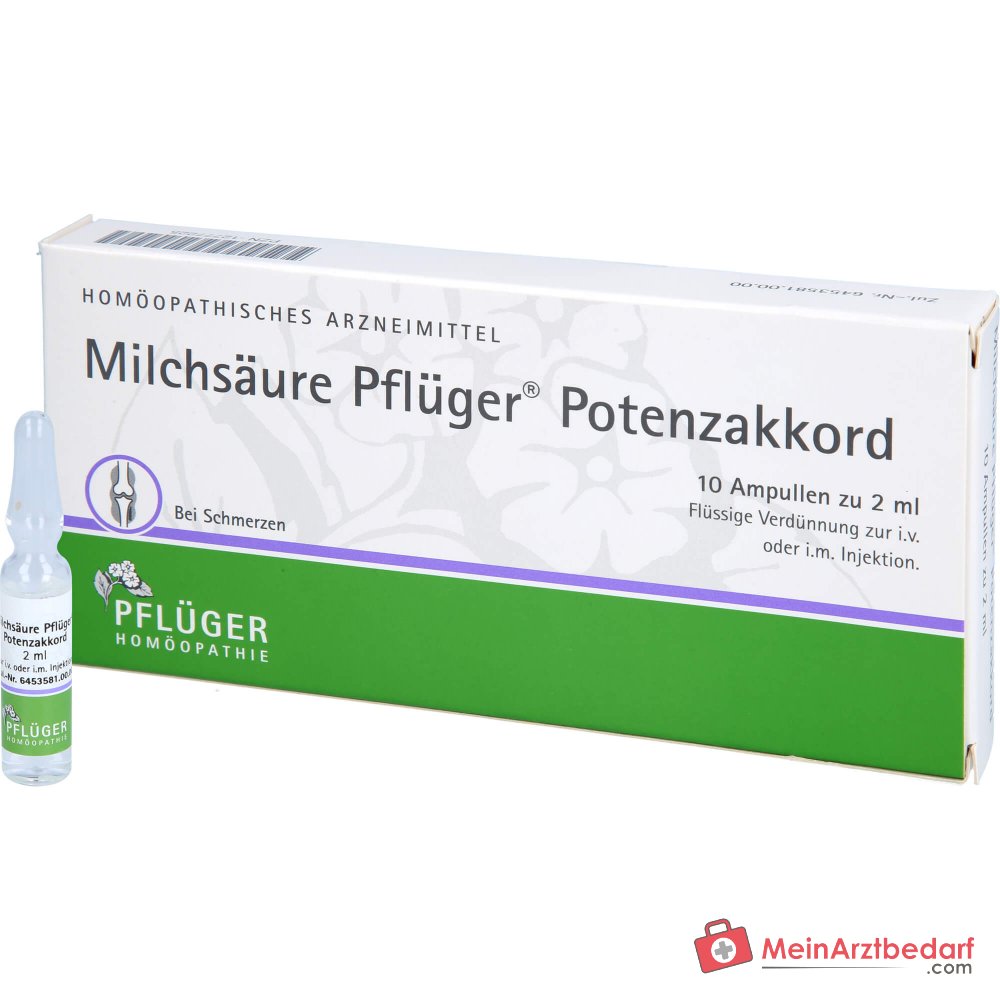 Pflüger Milchsäure Potenzakkord Acidum lacticum Dil. Ampullen 2 ml 10 Stück