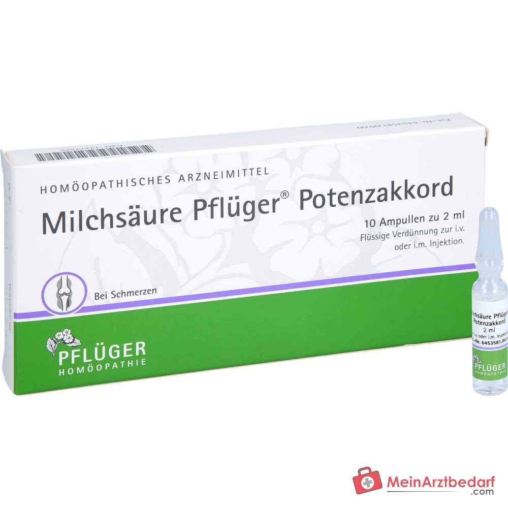 Pflüger Milchsäure Potenzakkord Acidum lacticum Dil. Ampullen 2 ml 10 Stück