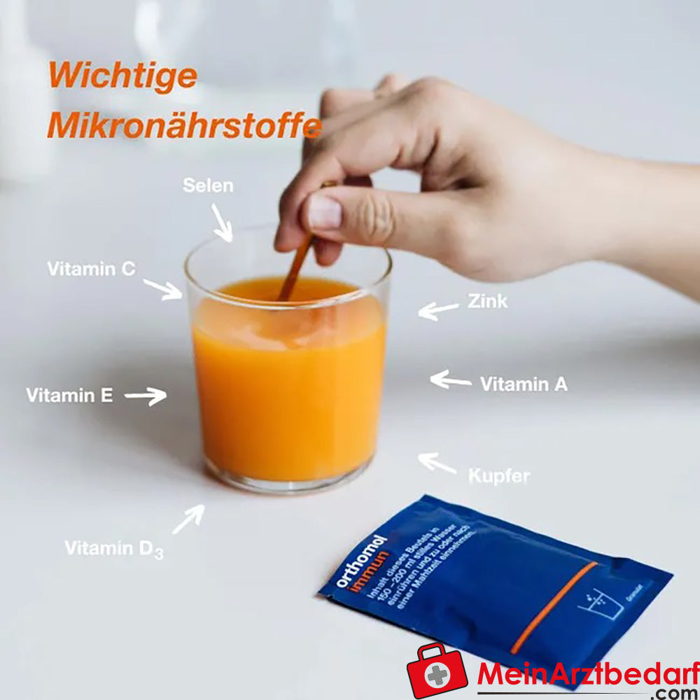 Orthomol Immun - Nahrungsergänzung mit Vitamin C, Vitamin D und Zink - Granulat, 30 St..