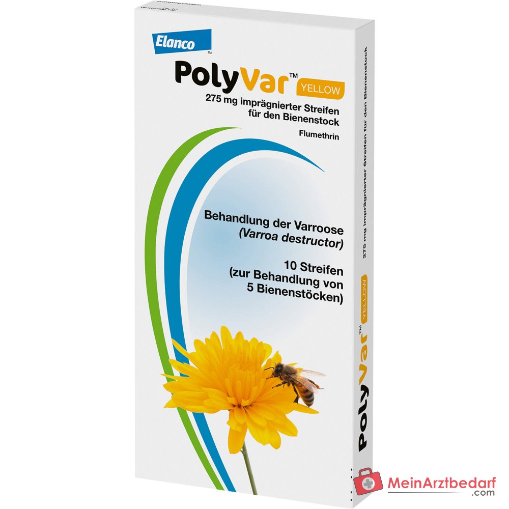 Polyvar Yell Flumethrin 275 mg tiras para abejas melíferas 10 unidades